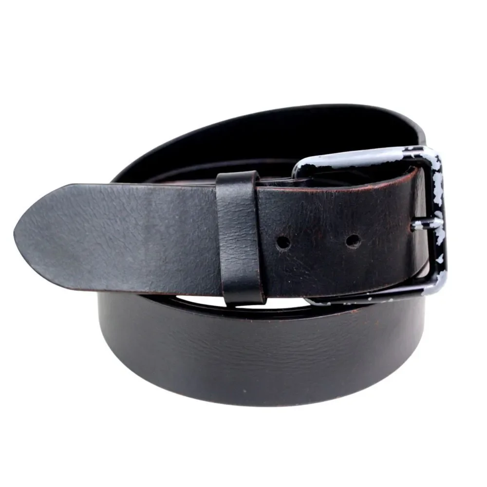 SADDLE BLACK GENUINE LEATHER 1 1/2